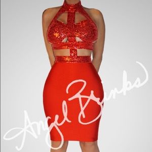 Angel Brinks Red Sequin Dress